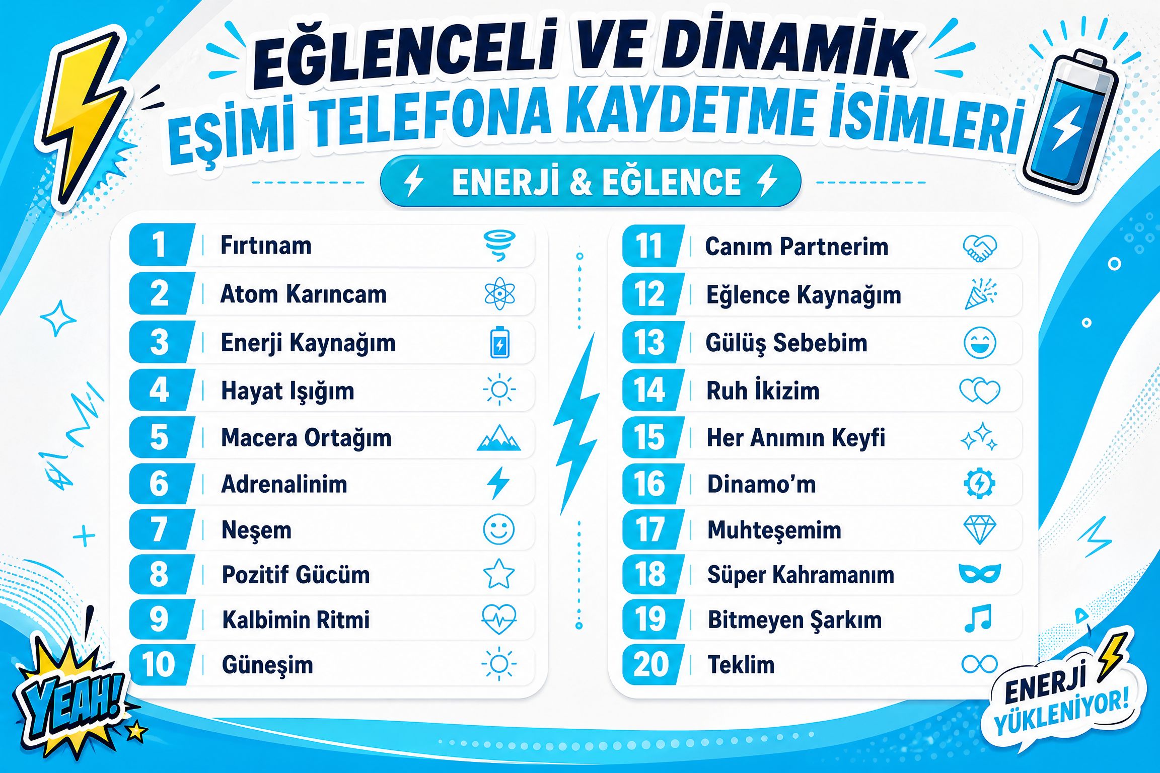 Eğlenceli Ve Dinamik Eşimi Telefona Kaydetme İsimleri