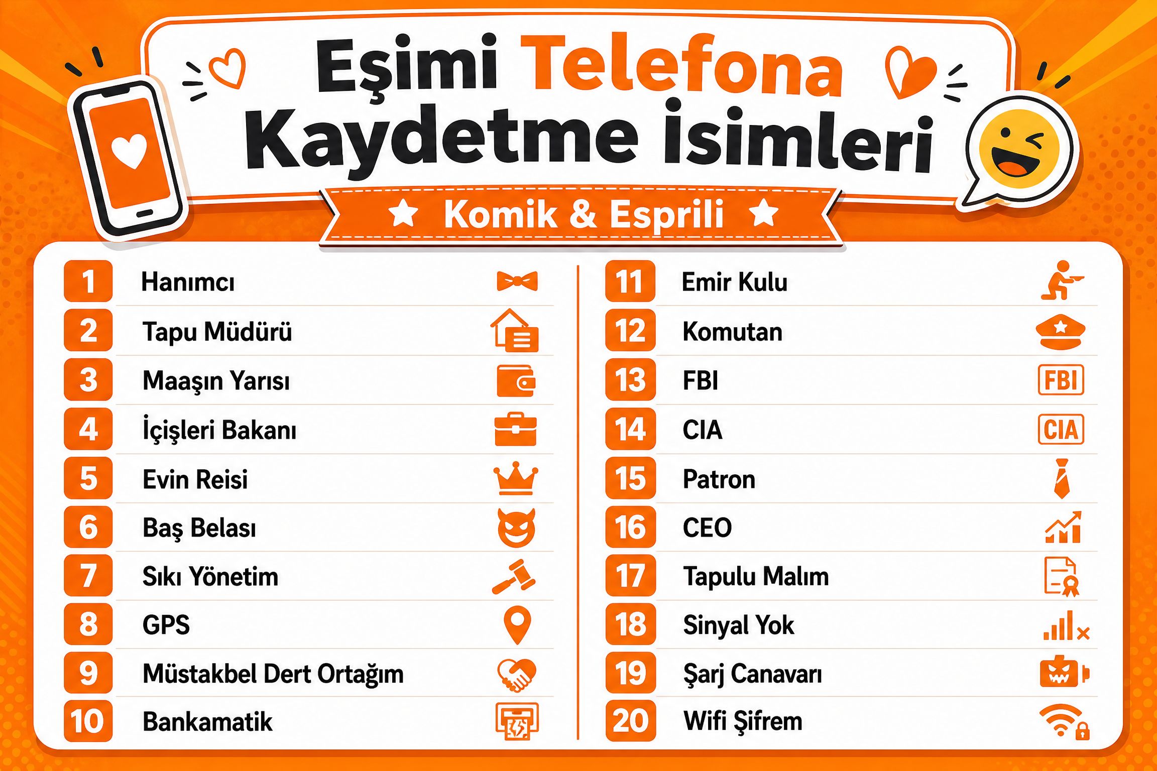 Eşimi Telefona Kaydetme İsimleri Komik