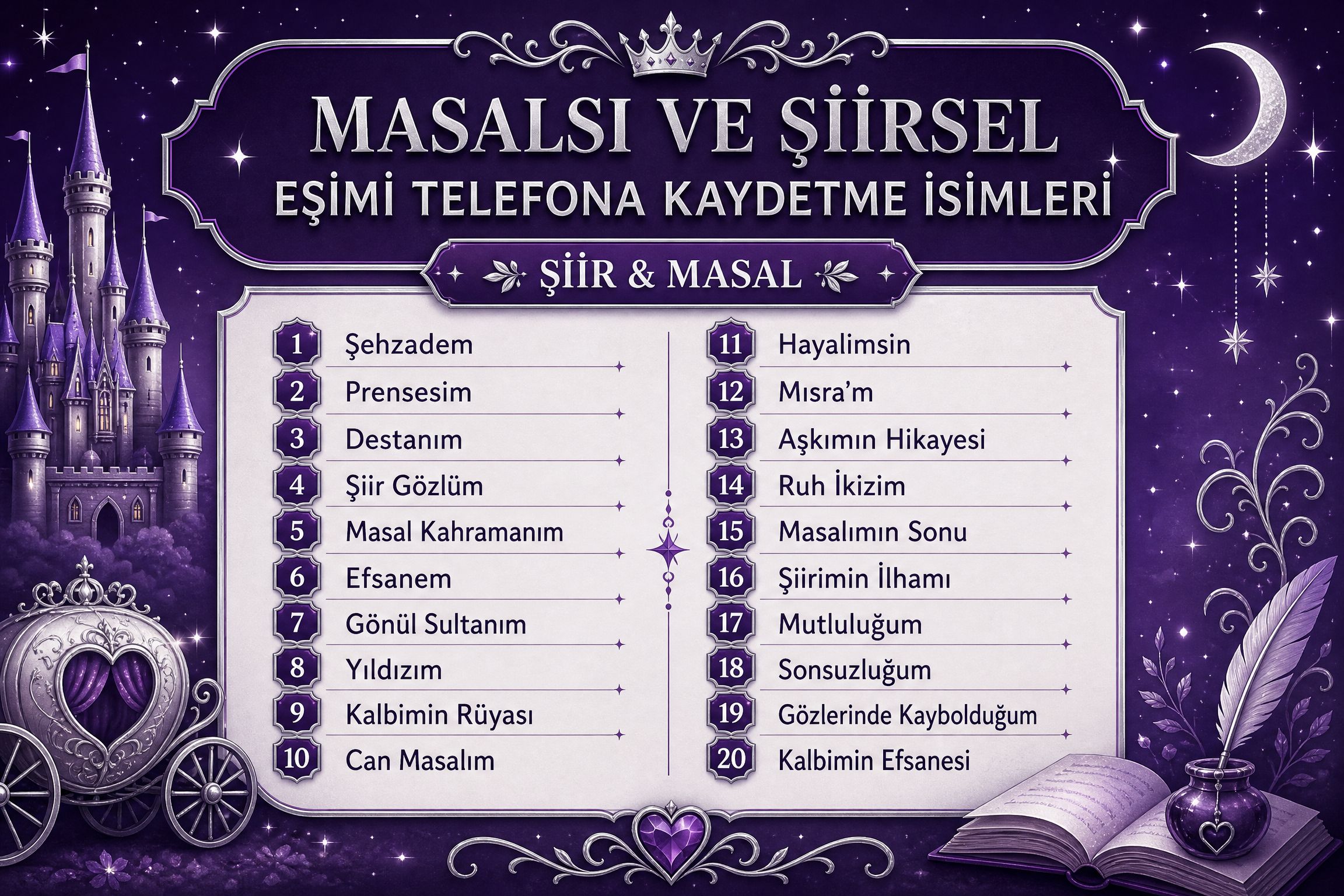 Masalsı Ve Şiirsel Eşimi Telefona Kaydetme İsimleri