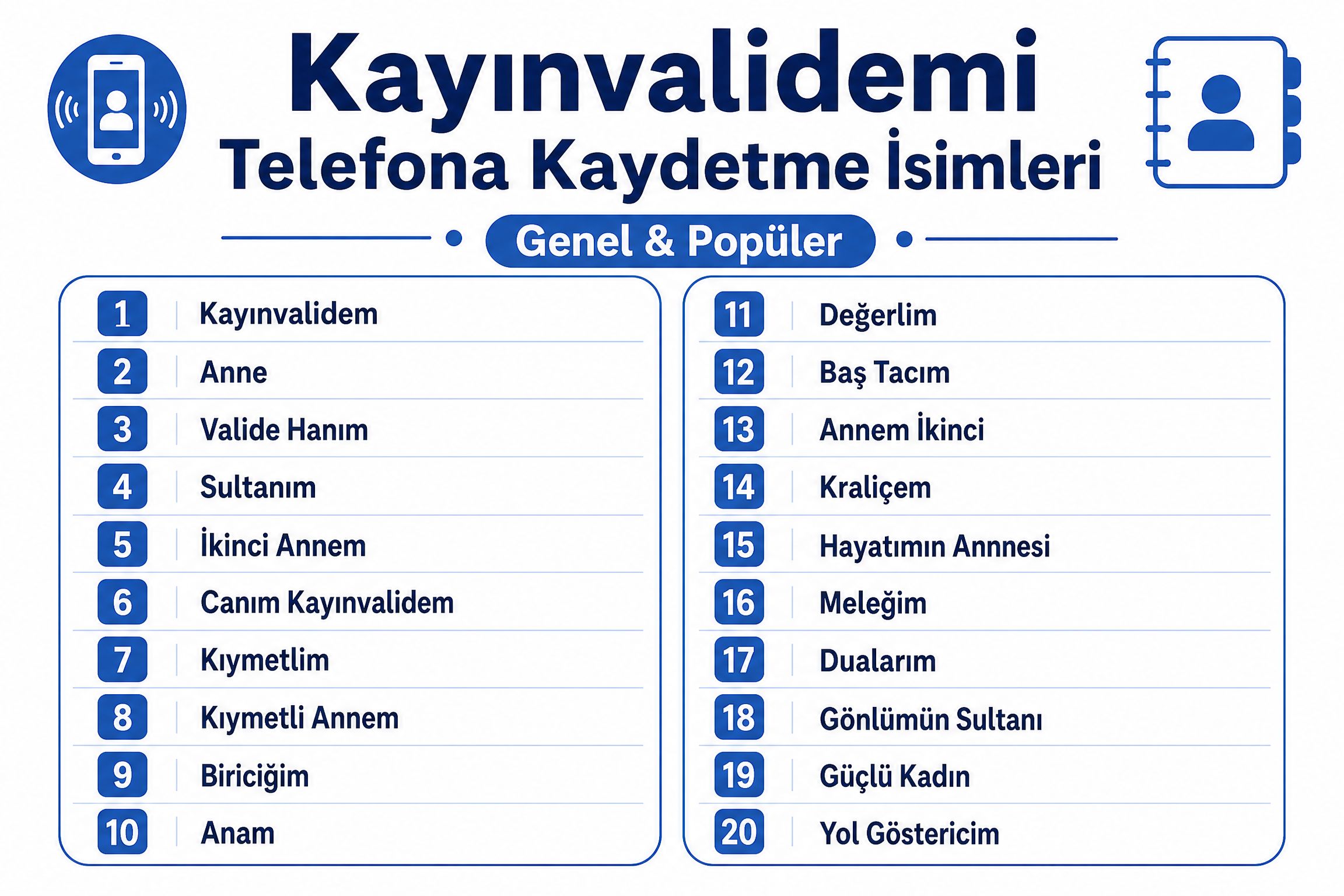 Kayınvalidemi Telefona Kaydetme İsimleri