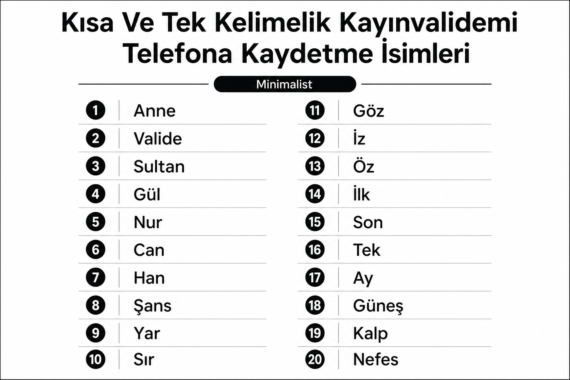 Kısa Ve Tek Kelimelik Kayınvalidemi Telefona Kaydetme İsimleri