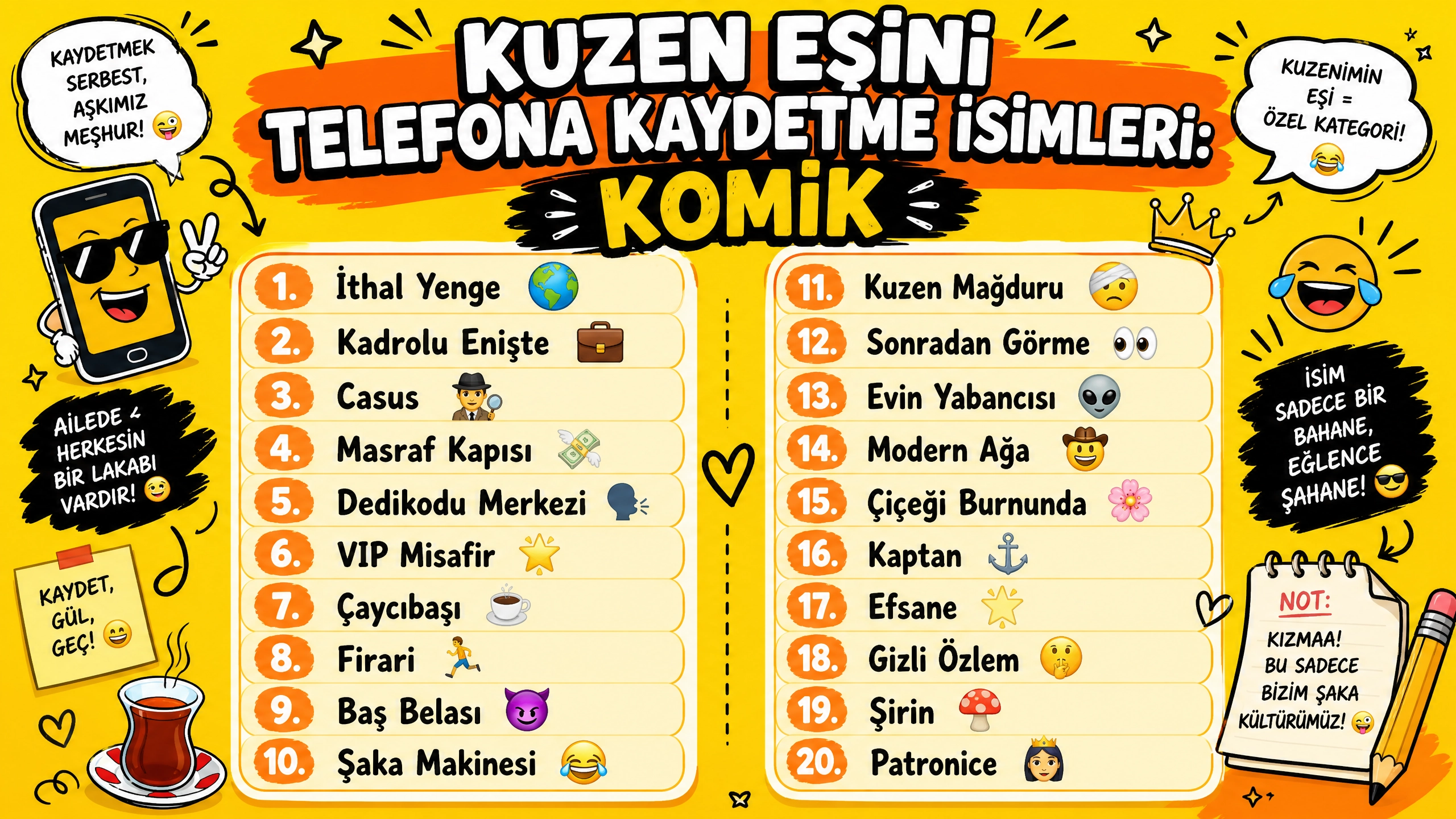Kuzen Eşini Telefona Kaydetme İsimleri Komik