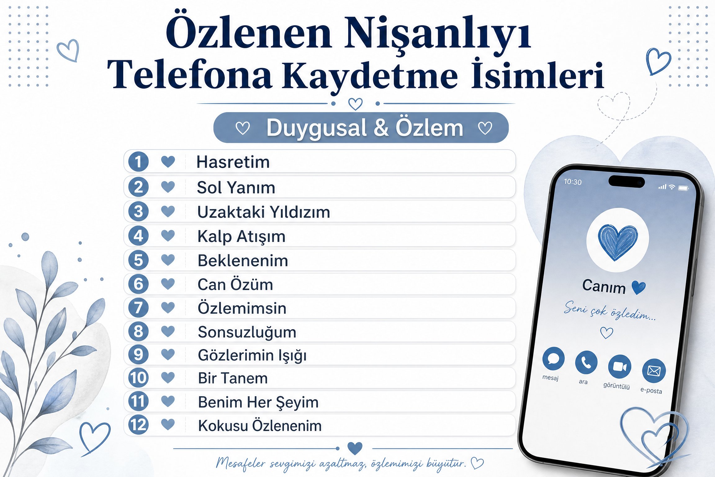 Özlenen Nişanlıyı Telefona Kaydetme İsimleri