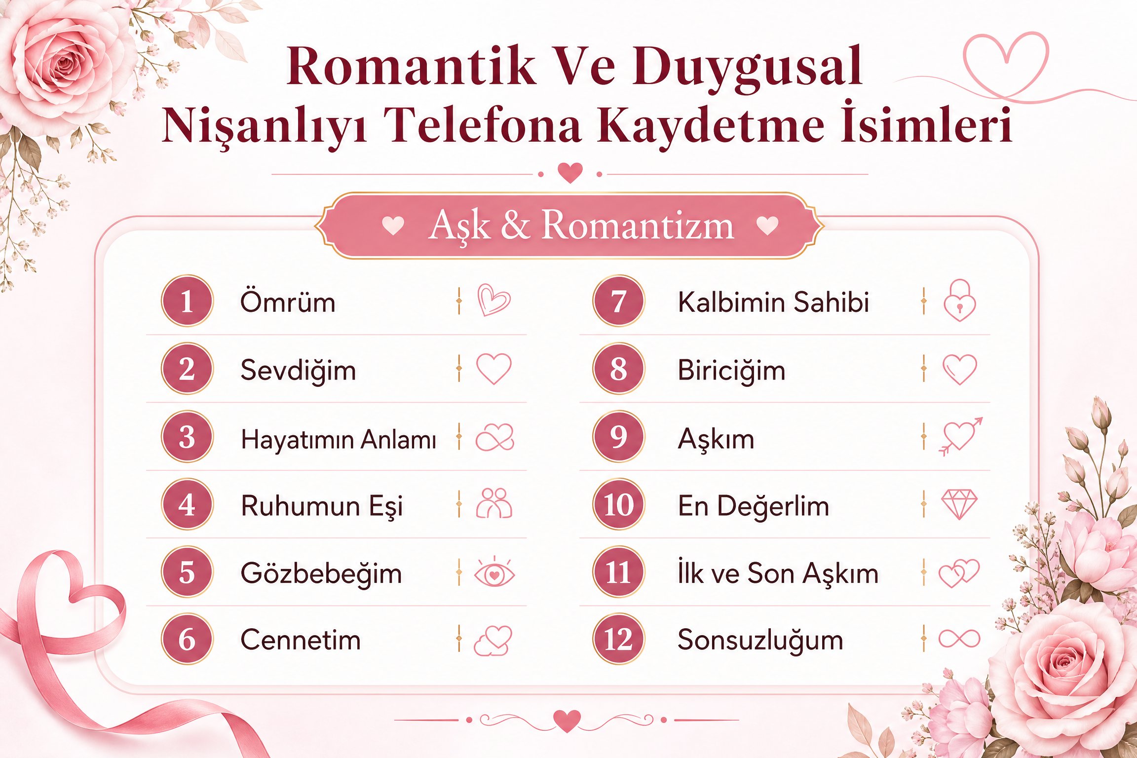 Romantik Ve Duygusal Nişanlıyı Telefona Kaydetme İsimleri