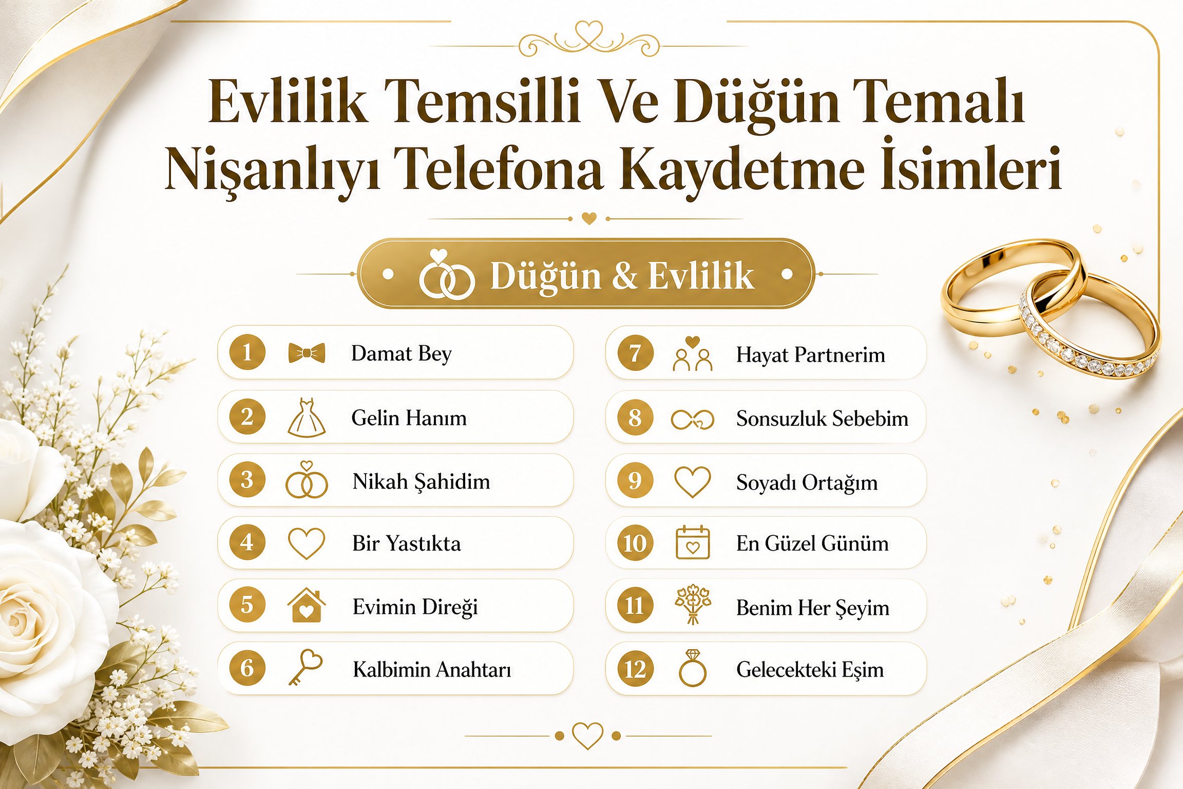 Evlilik Temsilli Ve Düğün Temalı Nişanlıyı Telefona Kaydetme İsimleri