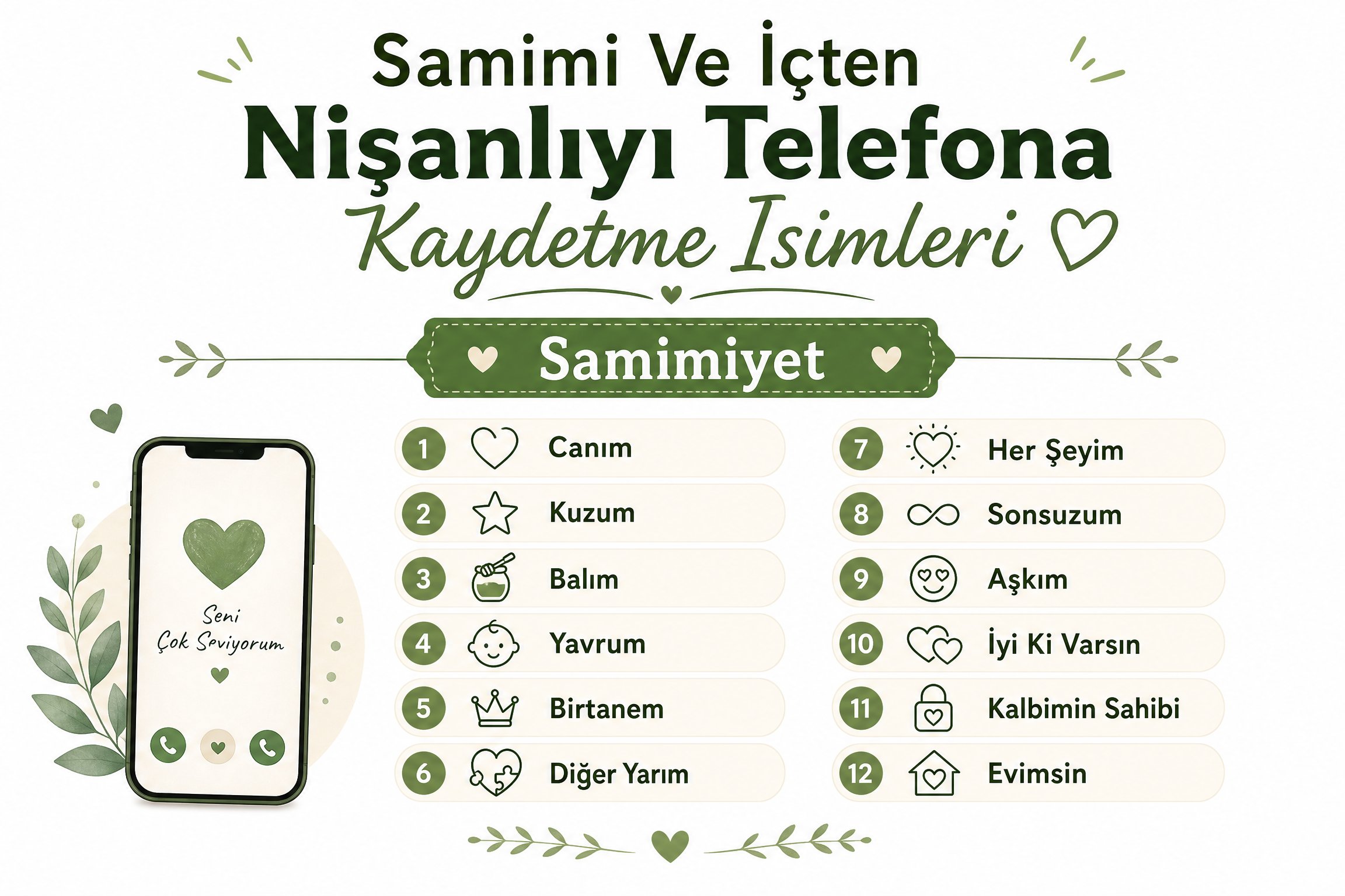 Samimi Ve İçten Nişanlıyı Telefona Kaydetme İsimleri