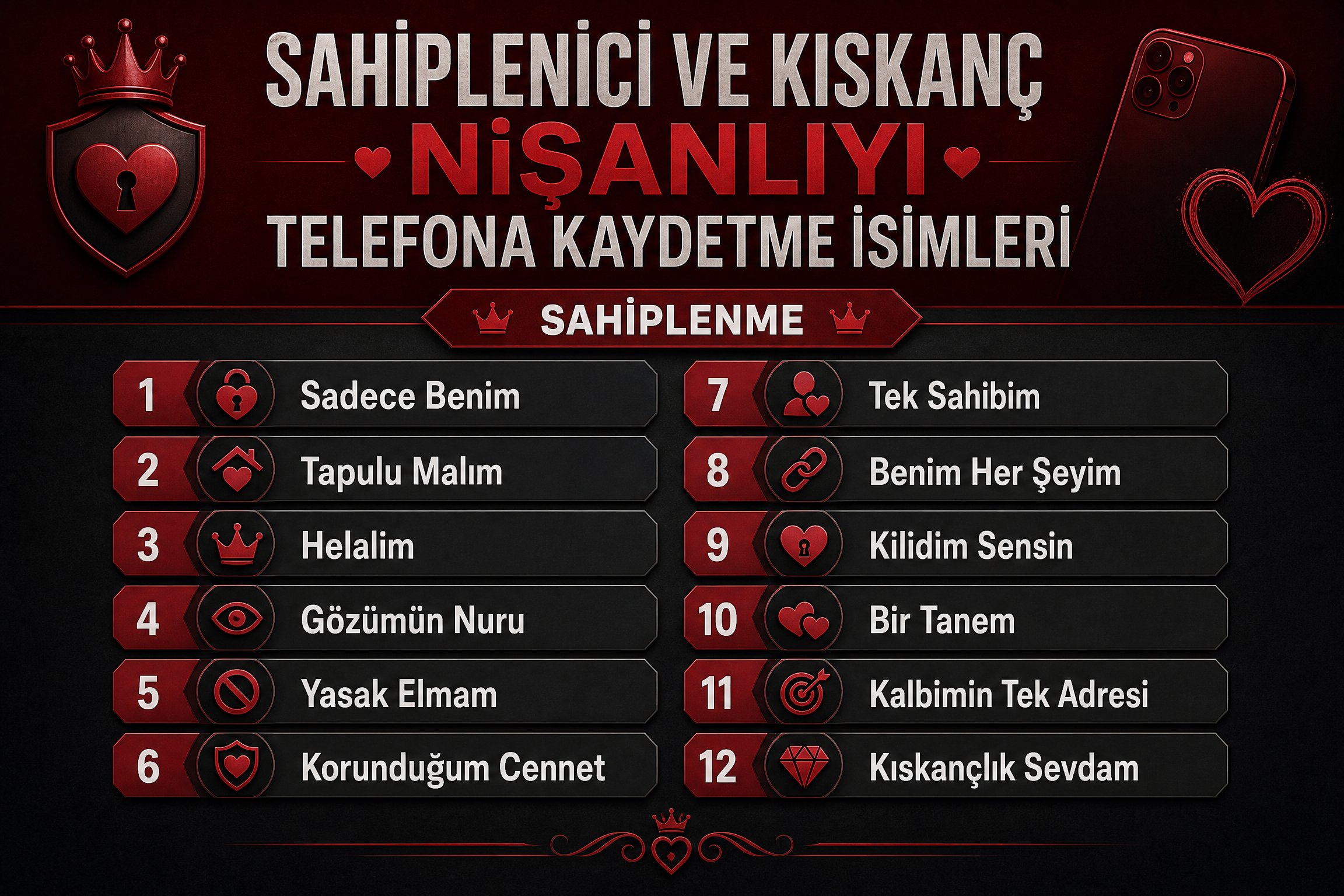 Sahiplenici Ve Kıskanç Nişanlıyı Telefona Kaydetme İsimleri