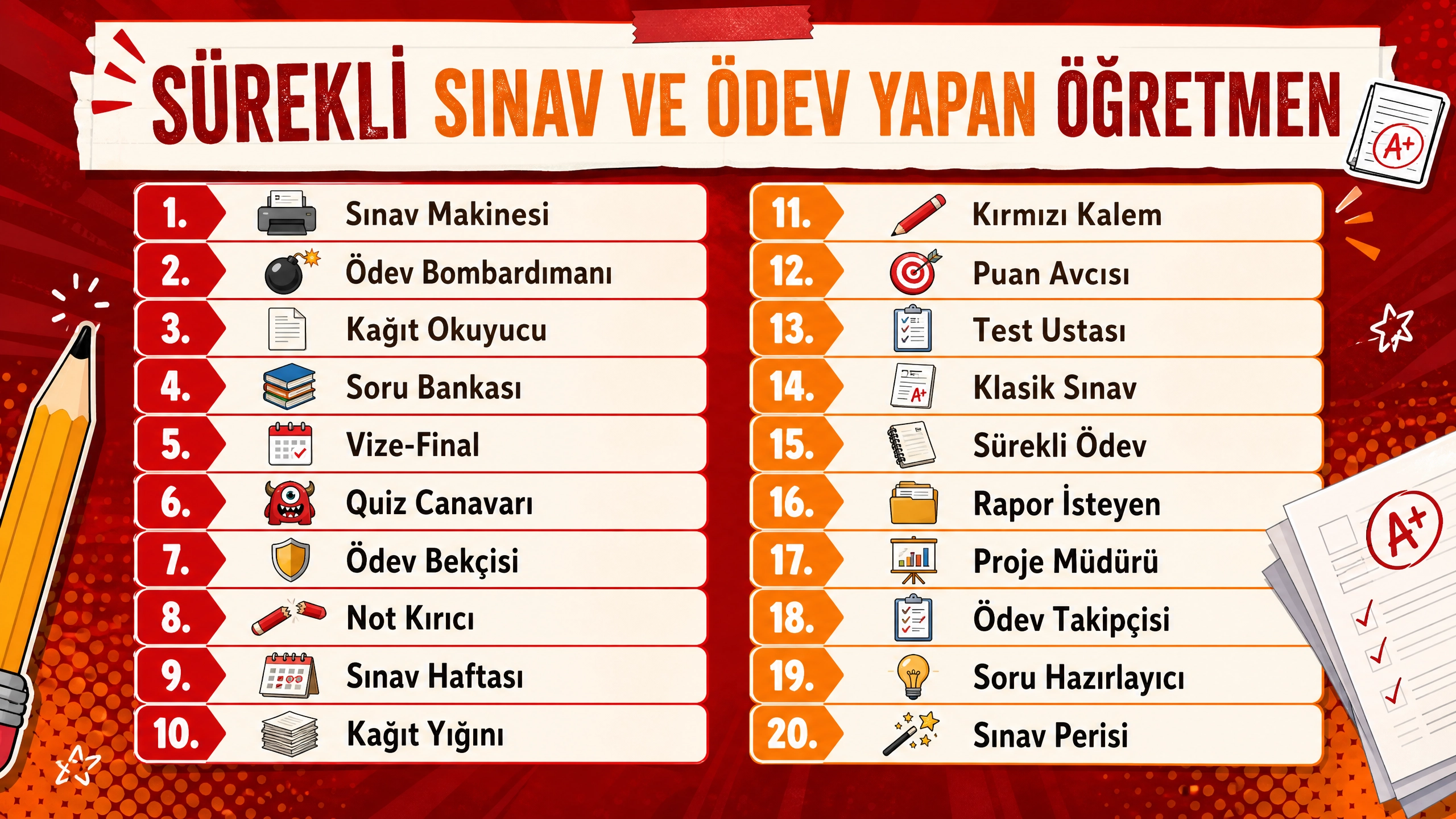 Sürekli Sınav ve Ödev Yapan öğretmeni telefona kaydetme isimleri