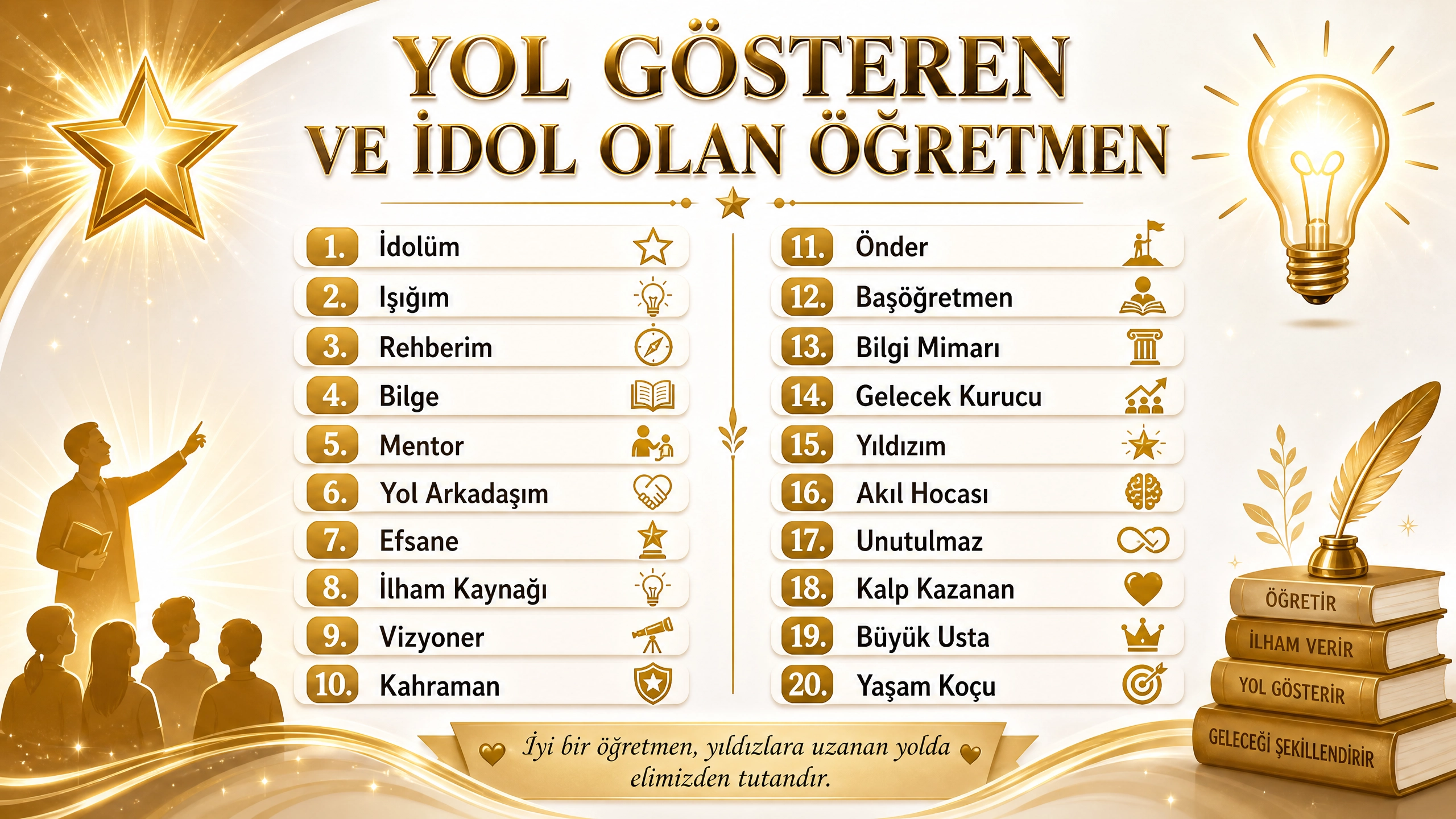 Yol Gösteren ve İdol Olan öğretmeni telefona kaydetme isimleri