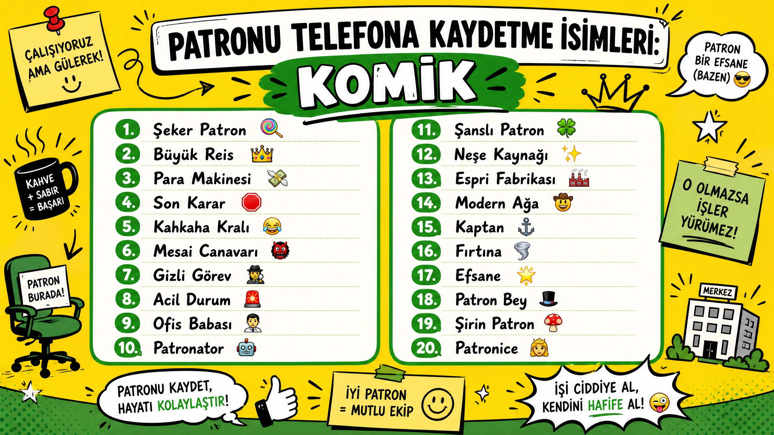 Patronu Telefona Kaydetme İsimleri Komik
