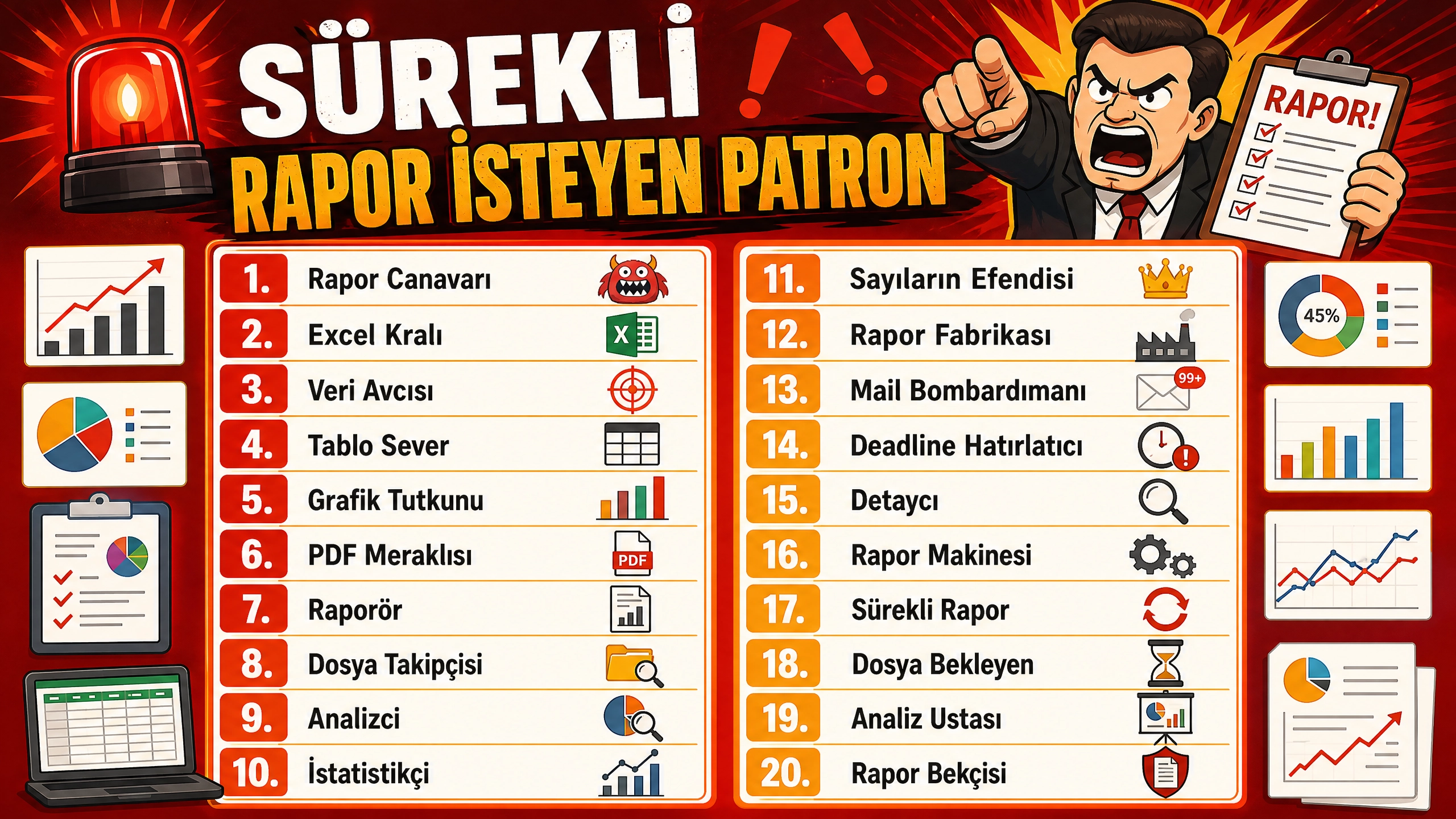Sürekli Rapor İsteyen patronu telefona kaydetme isimleri