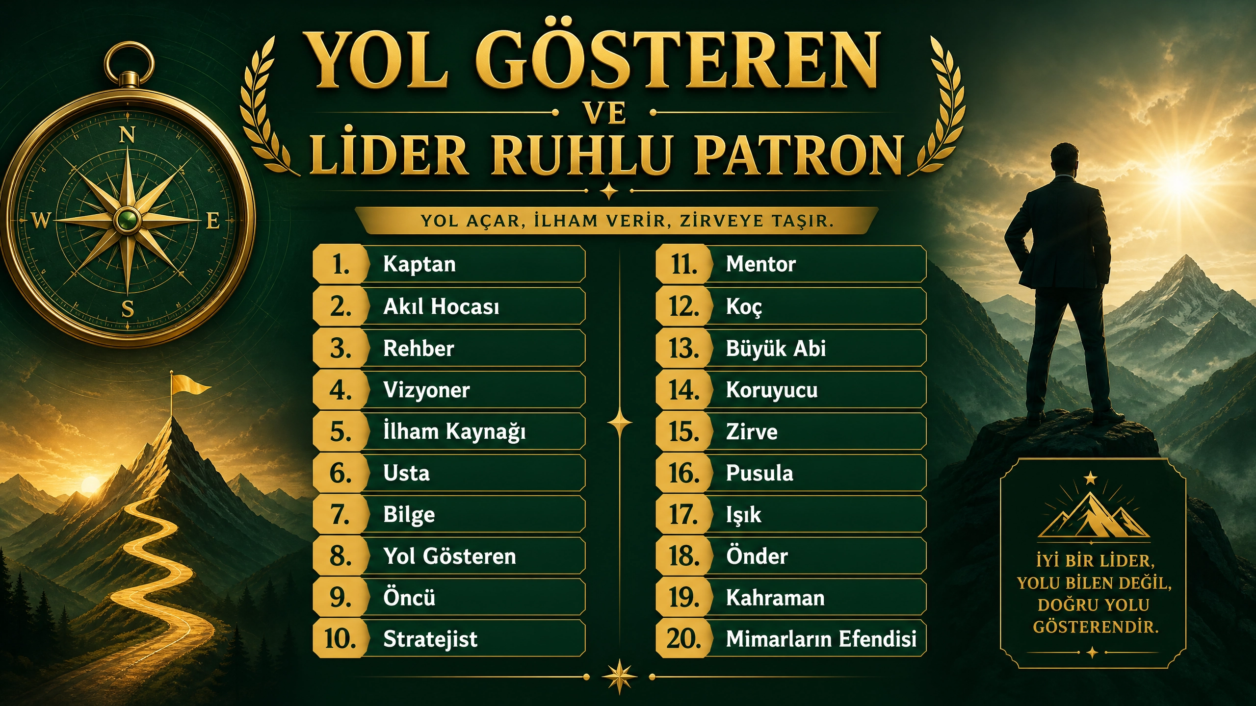 Yol Gösteren ve Lider Ruhlu patronu telefona kaydetme isimleri