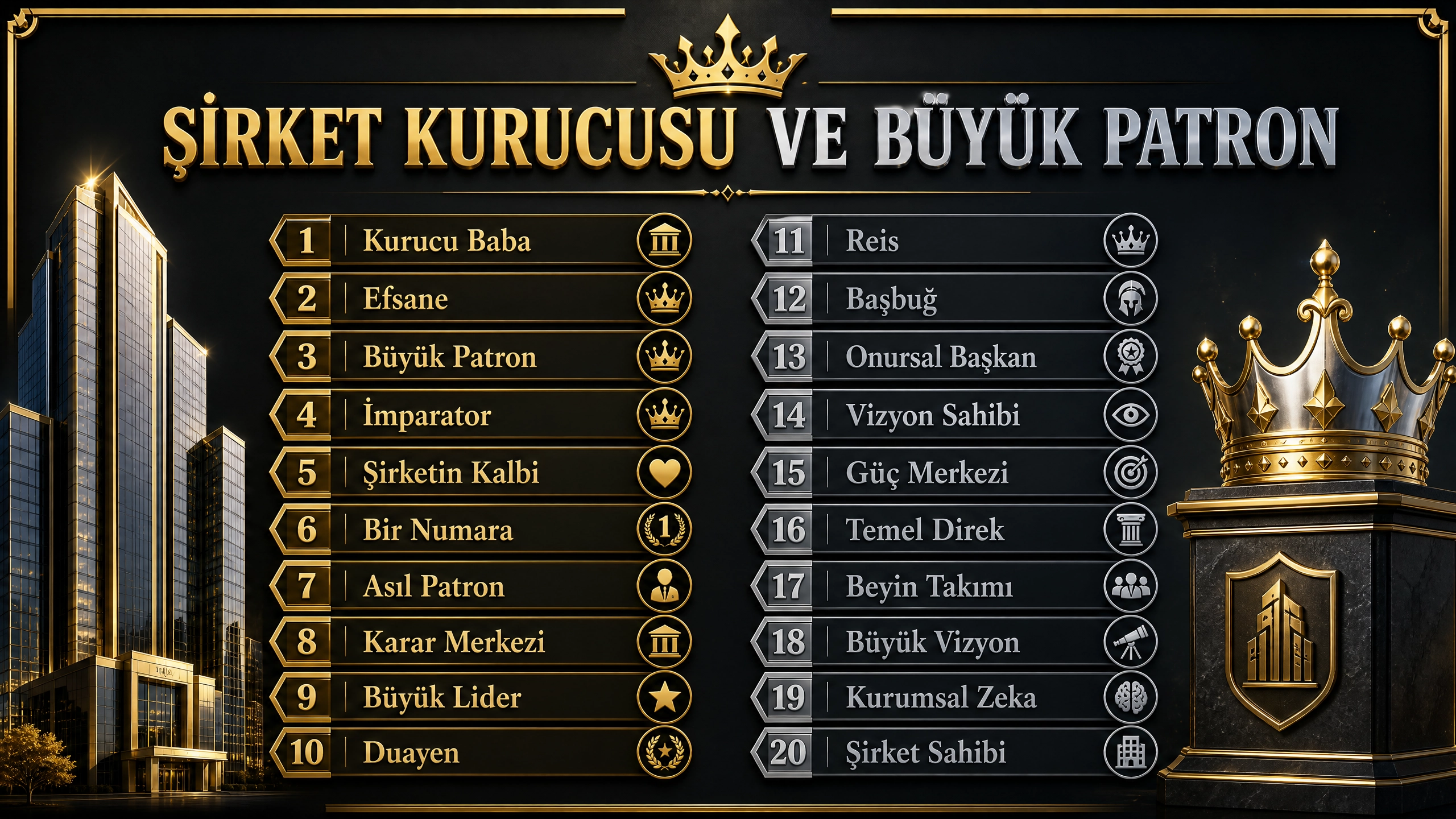 Şirket Kurucusu ve Büyük Patronu telefona kaydetme isimleri