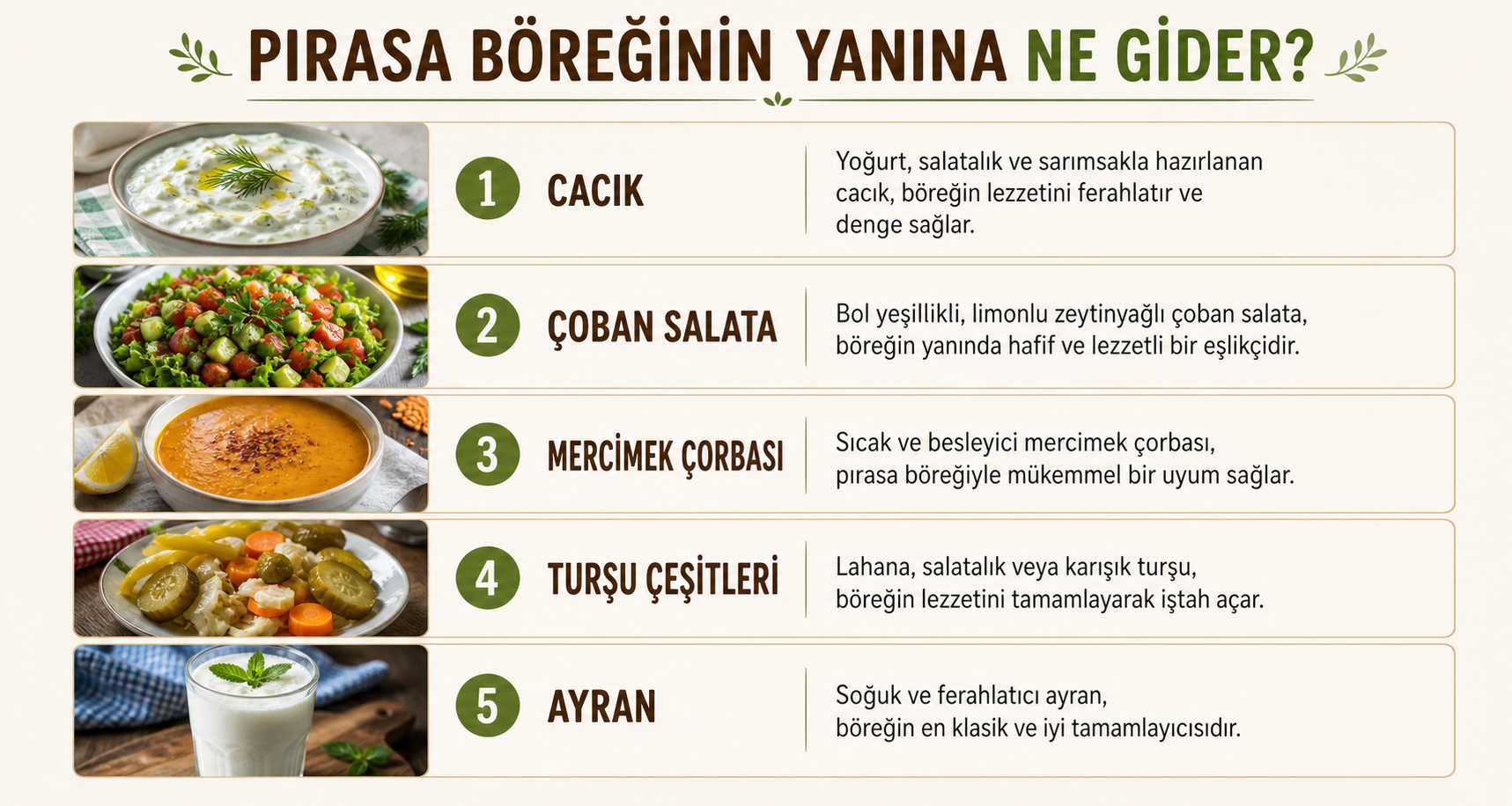 Pırasa Böreğinin Yanına Ne Gider? Yanında Ne Yemeliyiz?